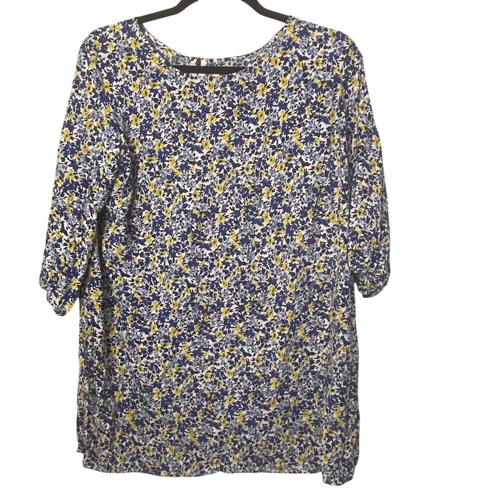 Old Navy Women's Blue Ditsy Floral Print Dress Size XXL